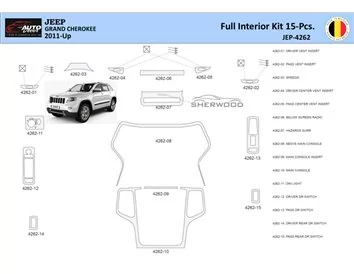 Jeep Grand Cherokee 2011-2020 Interiér WHZ Súprava obloženia palubnej dosky 15 dielov - 1