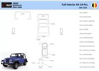 Súprava obloženia palubnej dosky Jeep Wrangler 2003 WHZ 14 dielov - 1