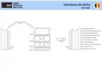Jeep Wrangler 2007-2010 Interiér WHZ Ozdobná súprava palubnej dosky 10 dielov - 1