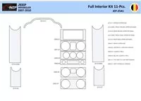 Jeep Wrangler 2007-2010 Interiér WHZ Ozdobná súprava palubnej dosky 11 dielov - 1