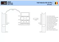 Jeep Wrangler 2007-2010 Interiér WHZ Ozdobná súprava palubnej dosky 12 dielov - 1