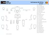 Jeep Wrangler 2011-2017 Súprava obloženia palubnej dosky WHZ interiéru 25 dielov - 1