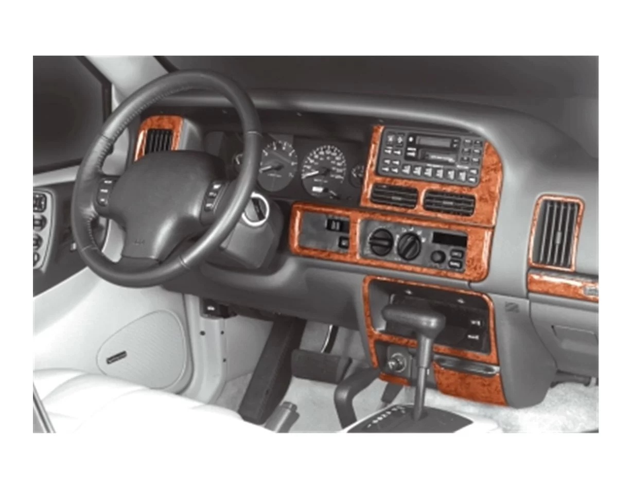 Chrysler Grand Cherokee 01.1996 Súprava obloženia palubnej dosky 3D interiéru Dekorácia palubnej dosky 10 dielov - 1