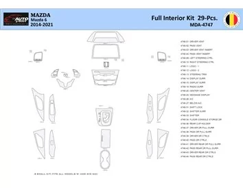 Mazda 6-2014-2021 Súprava obloženia palubnej dosky WHZ interiéru 29 dielov - 1