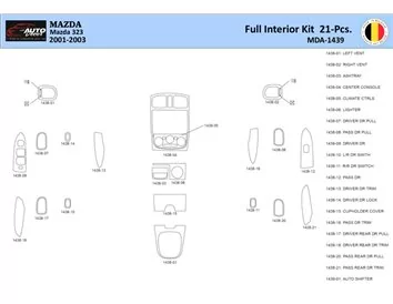 Mazda 323 1998-2003 Interiér WHZ Súprava obloženia palubnej dosky 21 dielov - 1