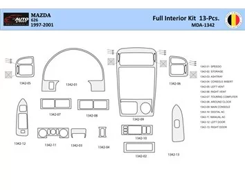 Mazda 626 1997-2001 Interiér WHZ Súprava obloženia palubnej dosky 13 dielov - 1