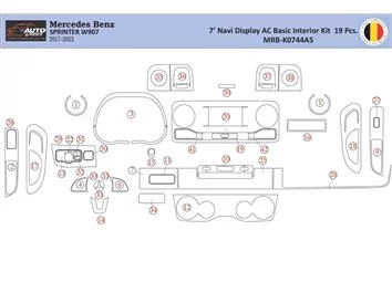 Mercedes Sprinter W907 Interiér WHZ Súprava obloženia palubnej dosky 39 dielov - 1