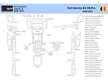 Mitsubishi Lancer-2008 Interiér WHZ Súprava obloženia palubnej dosky 28 dielov - 1