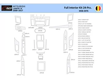 Mitsubishi Lancer-2008 Interiér WHZ Súprava obloženia palubnej dosky 24 dielov - 1