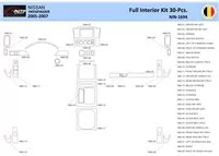 Sada obloženia palubnej dosky Nissan Pathfinder 205 interiéru WHZ 30 dielov - 1