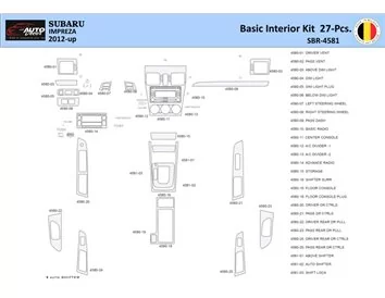 Súprava obloženia palubnej dosky Subaru Impreza 2012 WHZ 27 dielov - 1
