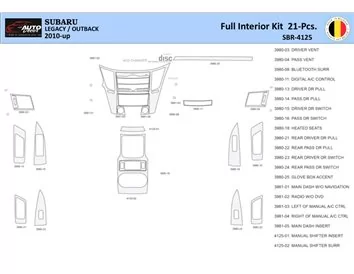 Subaru Legacy Outback 2010 Interiér WHZ Súprava obloženia palubnej dosky 21 dielov - 1