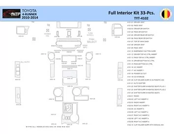 Toyota 4Runner 2010-2014 Interiér WHZ Súprava obloženia palubnej dosky 33 dielov - 1