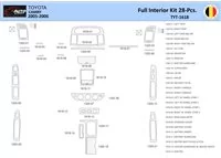 Súprava obloženia palubnej dosky Toyota Camry 2005-2006 interiér WHZ 28 dielov - 1