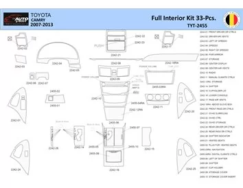Súprava obloženia palubnej dosky Toyota Camry 2006-2013 interiéru WHZ 33 dielov - 1