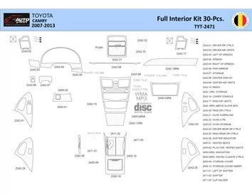 Súprava obloženia palubnej dosky Toyota Camry 2006-2013 interiér WHZ 30 dielov - 1