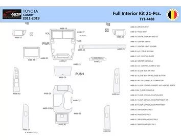 Súprava obloženia palubnej dosky Toyota Camry 2011-2019 interiéru WHZ 21 dielov - 1