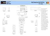 Súprava obloženia palubnej dosky Toyota Corolla 2003 WHZ 22 dielov - 1