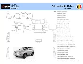 Súprava obloženia palubnej dosky Toyota Highlander 2008-2013 interiéru WHZ 27 dielov - 1