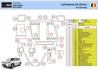 Súprava obloženia palubnej dosky Toyota Highlander 2013-2016 interiéru WHZ 26 dielov - 1