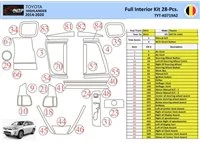 Súprava obloženia palubnej dosky Toyota Highlander 2013-2016 interiéru WHZ 28 dielov - 1