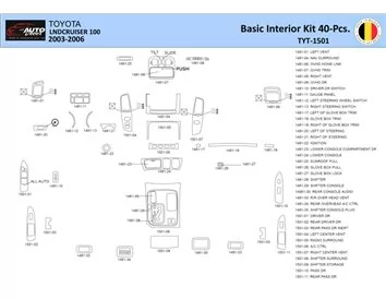 Súprava obloženia palubnej dosky Toyota LandCruiser 2002-2006 interiér WHZ 40 dielov - 1