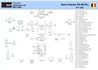 Súprava obloženia palubnej dosky Toyota LandCruiser 2002-2006 interiér WHZ 40 dielov - 1