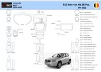 Súprava obloženia palubnej dosky Toyota Rav4 2006 WHZ s 28 dielmi - 1