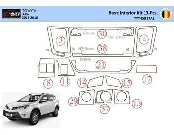 Súprava obloženia palubnej dosky Toyota RAV4 2015 WHZ 13 dielov - 1