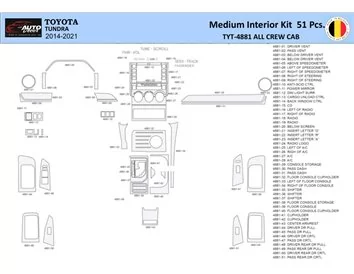 Súprava obloženia palubnej dosky Toyota Tundra 2014-2021 interiéru WHZ 51 dielov - 1