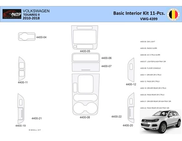 Volkswagen Touareg II 2010-2018 Interiér WHZ Obloženie palubnej dosky 11 dielov - 1