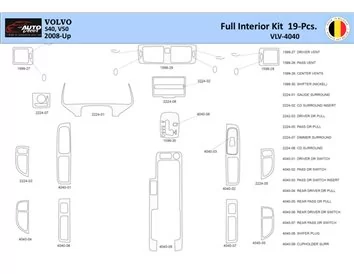 Volvo S40-V50 2004-2012 Interiér WHZ Súprava obloženia palubnej dosky 19 dielov - 1