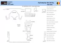 Honda Civic X 2012-2015 Interiér WHZ Súprava obloženia palubnej dosky 20 dielov - 1