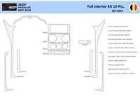 Jeep Wrangler 2007-2010 Interiér WHZ Ozdobná súprava palubnej dosky 12 dielov - 1