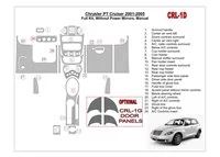Chrysler PT Cruiser 2001-2005 Kompletná sada, Bez elektricky ovládaných zrkadiel, Manuálna prevodovka, Súprava 23 dielov Interié Chrysler PT Cruiser 2001-2005 Kompletná sada, Bez elektricky ovládaných zrkadiel, Manuálna prevodovka, Súprava 23 dielov Interié