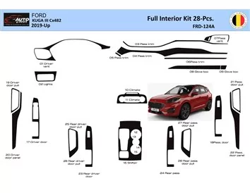 Ford Kuga III 2019-Up Interiér WHZ Súprava obloženia palubnej dosky 28 dielov - 1