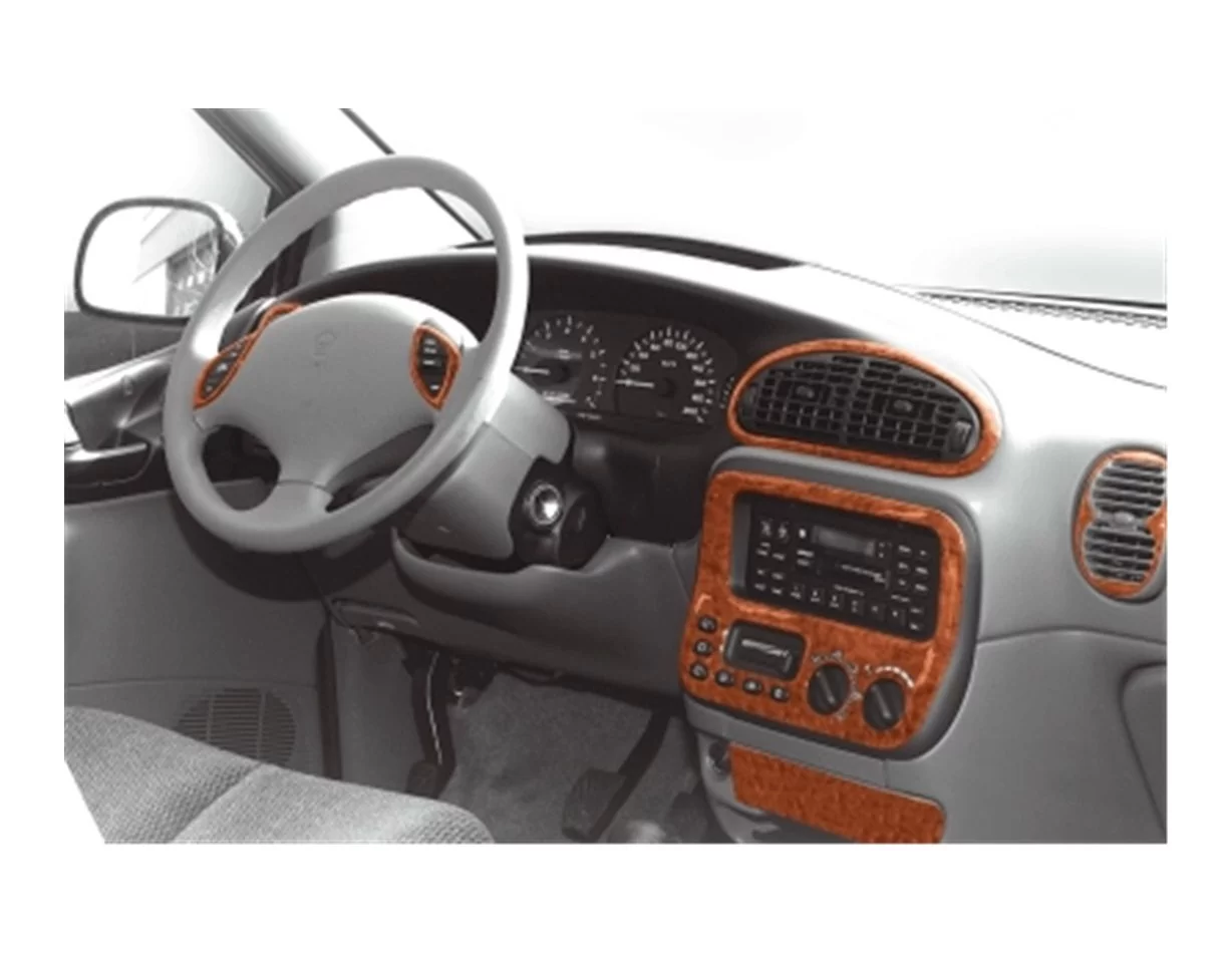 Chrysler Voyager 01.96-02.01 3D súprava obloženia palubnej dosky interiéru 12-dielna súprava obloženia palubnej dosky - 1