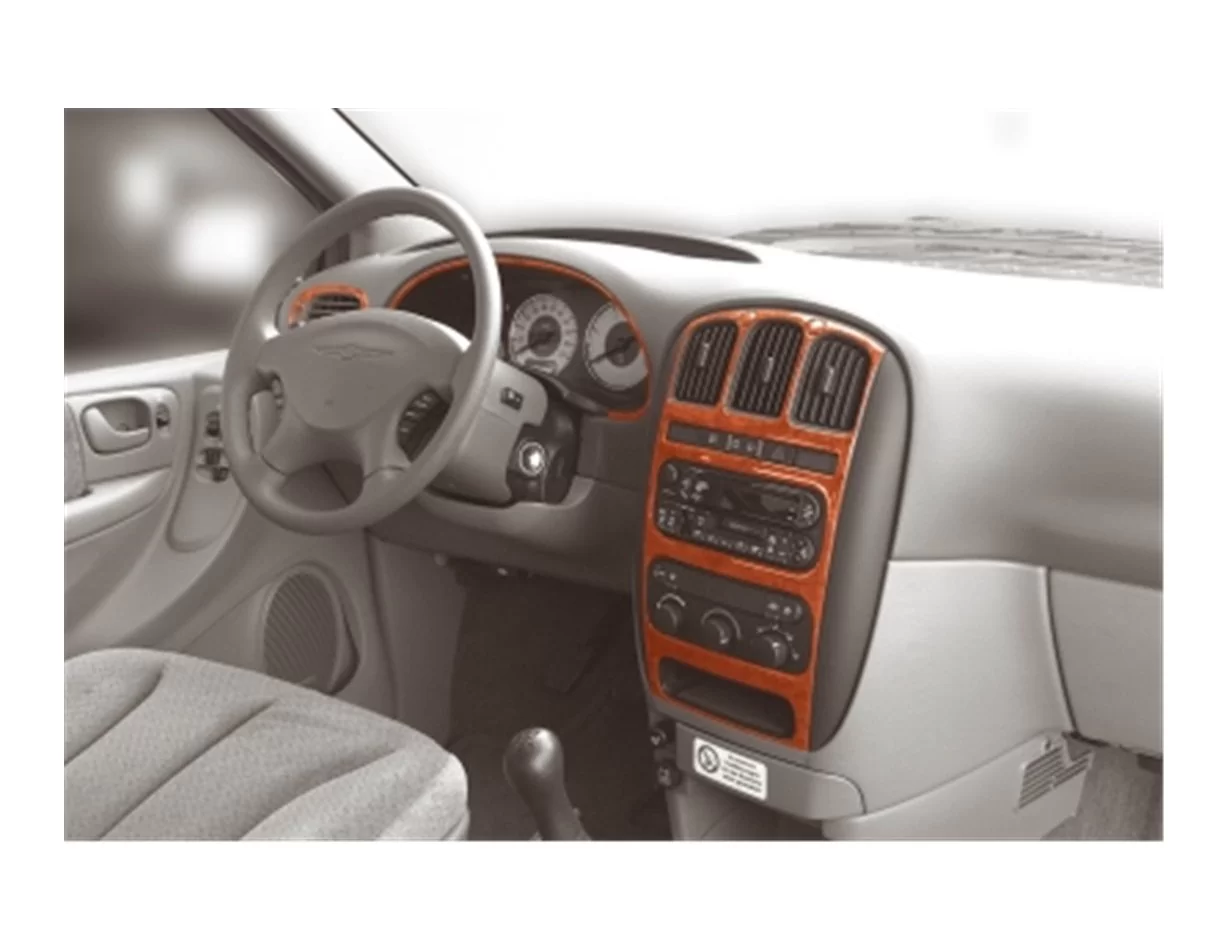 Chrysler Voyager 03.01-09.07 3D súprava obloženia palubnej dosky interiéru 7-dielna súprava obloženia palubnej dosky - 1