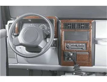 Chrysler Wrangler 09.1996 Súprava obloženia palubnej dosky 3D interiéru Dekorácia palubnej dosky 10 dielov - 1