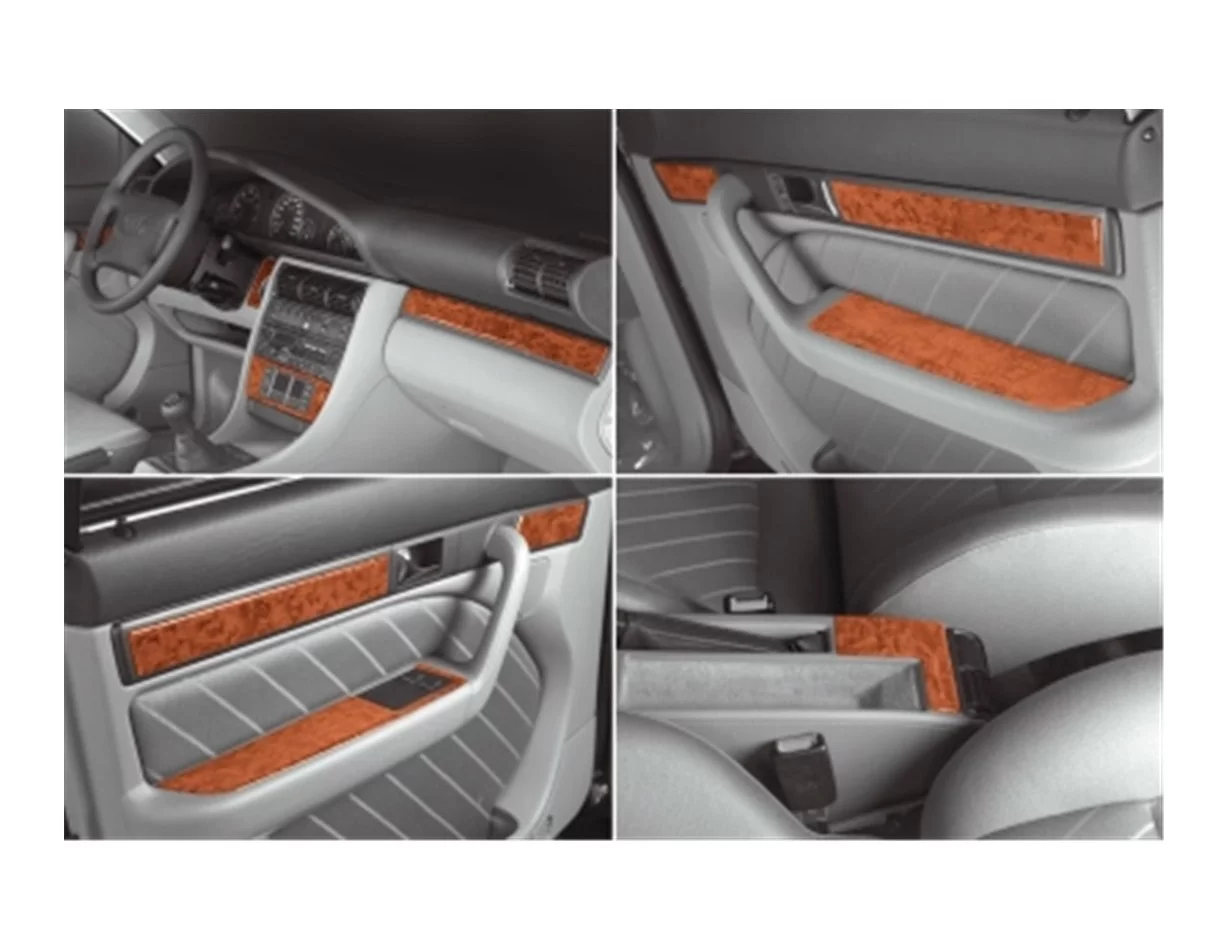 Audi 100 A6 10,90-03,97 Súprava obloženia palubnej dosky interiéru 3D Dekor na palubnú dosku 22 dielov - 1