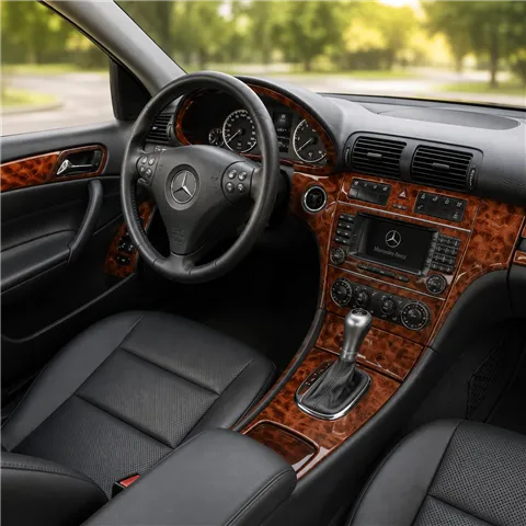 Mercedes Benz W203 C Class 2005-2007 kompletná sada, 4-dverové kupé, bez elektrických sedadiel 3D dekor palubnej dosky 2