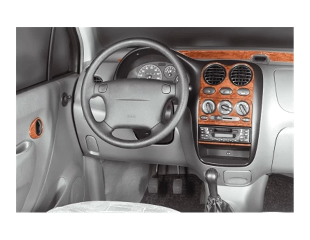 Daewoo Matiz 08.98-01.05 3D Súprava obloženia palubnej dosky interiéru Dekorácia palubnej dosky 11 dielov - 1